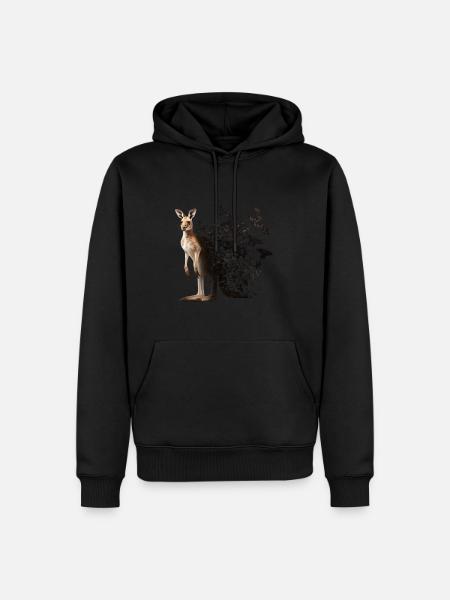 Kangaroo - Men’s Premium Organic Hoodie - black