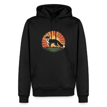 Renard vintage - Sweat à capuche Premium bio Homme - noir - Devant - Nico (187cm)