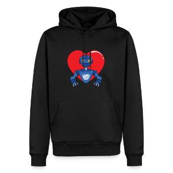 Roboter - Männer Premium Bio Hoodie - Schwarz - Vorne - Nico (187cm)