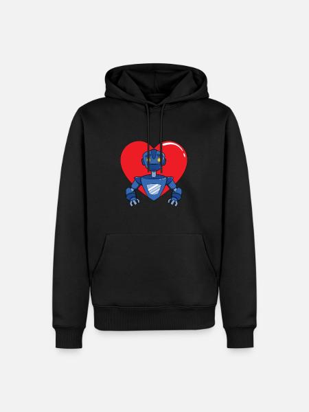 Roboter - Männer Premium Bio Hoodie - Schwarz