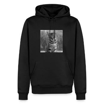 chat noir et blanc - Sweat à capuche Premium bio Homme - noir - Devant - Nico (187cm)