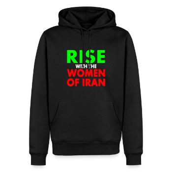 Rise with the women of iran - Sweat à capuche Premium bio Homme - noir - Devant - Nico (187cm)