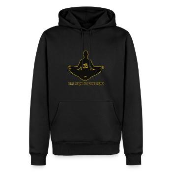 "OM MANI PADME HUM" Mantra Meditation Symbol - Männer Premium Bio Hoodie - Schwarz - Vorne - Nico (187cm)