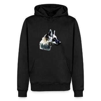 Lémurien - Sweat à capuche Premium bio Homme - noir - Devant - Nico (187cm)