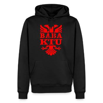 Papa ist da - Albanischer Adler - Männer Premium Bio Hoodie - Schwarz - Vorne - Nico (187cm)