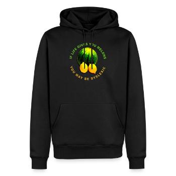 Wenn das Leben Ihnen Melonen gibt, können Sie - Männer Premium Bio Hoodie - Schwarz - Vorne - Nico (187cm)