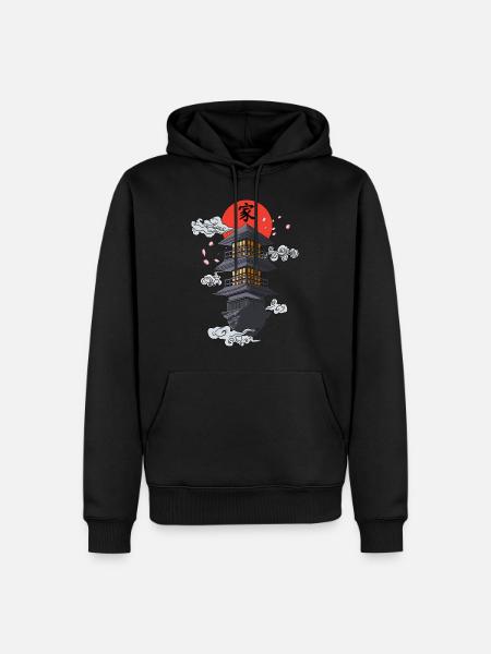 Maison de style pagode - Sweat à capuche Premium bio Homme - noir