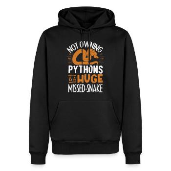 Banana Ball Python Herpetologist Funny Pun - Men’s Premium Organic Hoodie - black - Front - Nico (187cm)
