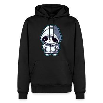 Fantôme mignon avec sweat à capuche - Sweat à capuche Premium bio Homme - noir - Devant - Nico (187cm)