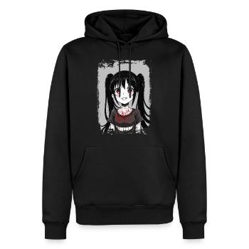 Manga Girl - Männer Premium Bio Hoodie - Schwarz - Vorne - Nico (187cm)