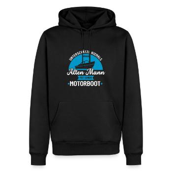 Bootsfahrer Bootfahren Motorboot Sportboot Boot - Männer Premium Bio Hoodie - Schwarz - Vorne - Nico (187cm)