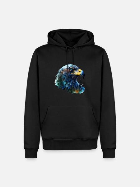 Adler - Männer Premium Bio Hoodie - Schwarz