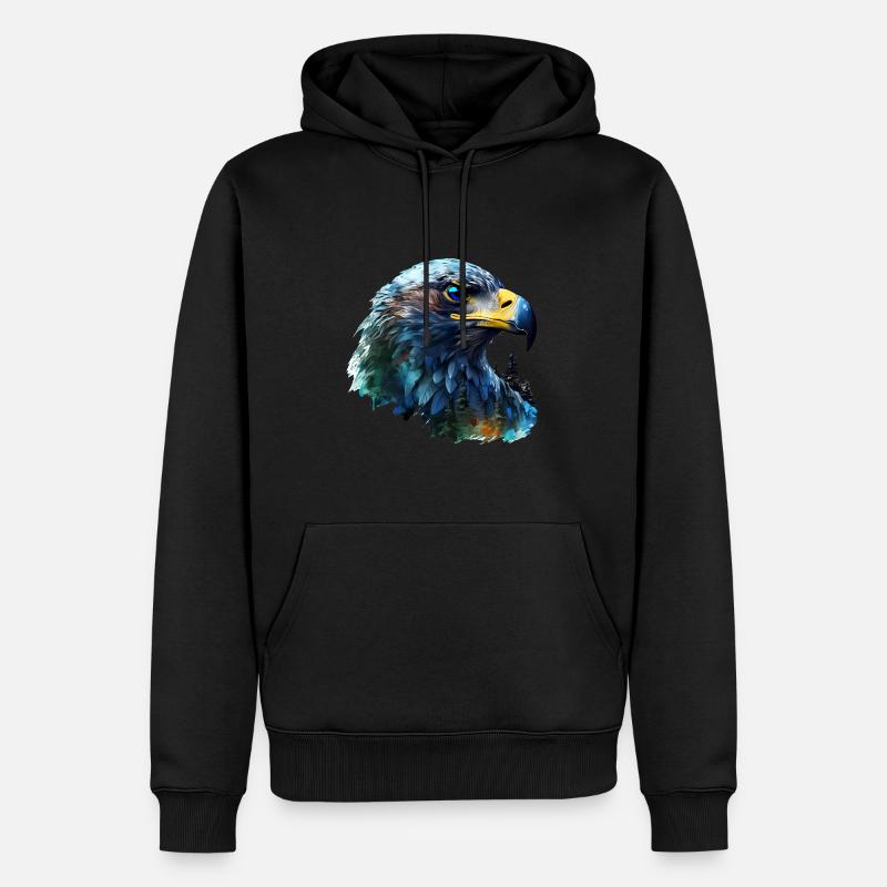 Adler - Männer Premium Bio Hoodie - Schwarz