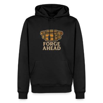 Abenteuerlustiger Gürteltasche Look Mit Forge - Männer Premium Bio Hoodie - Schwarz - Vorne - Nico (187cm)