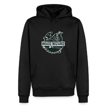 Holzbearbeitungs-Assistent - Männer Premium Bio Hoodie - Schwarz - Vorne - Nico (187cm)