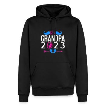 Werdender Opa 2023, 2023 werde ich Opa, 2023 Opa - Männer Premium Bio Hoodie - Schwarz - Vorne - Nico (187cm)