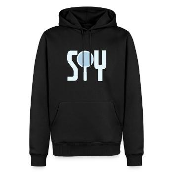 Spy Glass - Men’s Premium Organic Hoodie - black - Front - Nico (187cm)