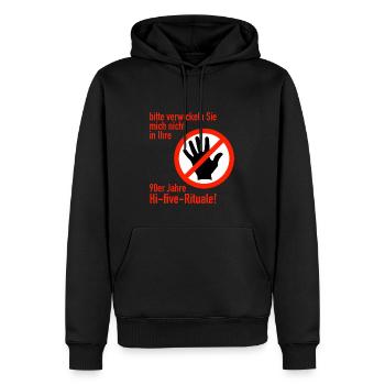 kein Hi Five - Männer Premium Bio Hoodie - Schwarz - Vorne - Nico (187cm)