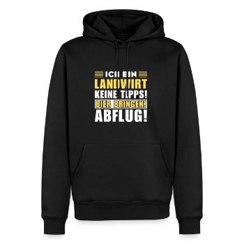 Ich bin Landwirt - Keine Tipps! Bier bringen - Männer Premium Bio Hoodie - Schwarz - Vorne - Nico (187cm)