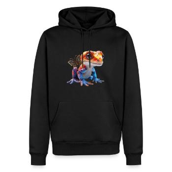 Gecko - Sweat à capuche Premium bio Homme - noir - Devant - Nico (187cm)