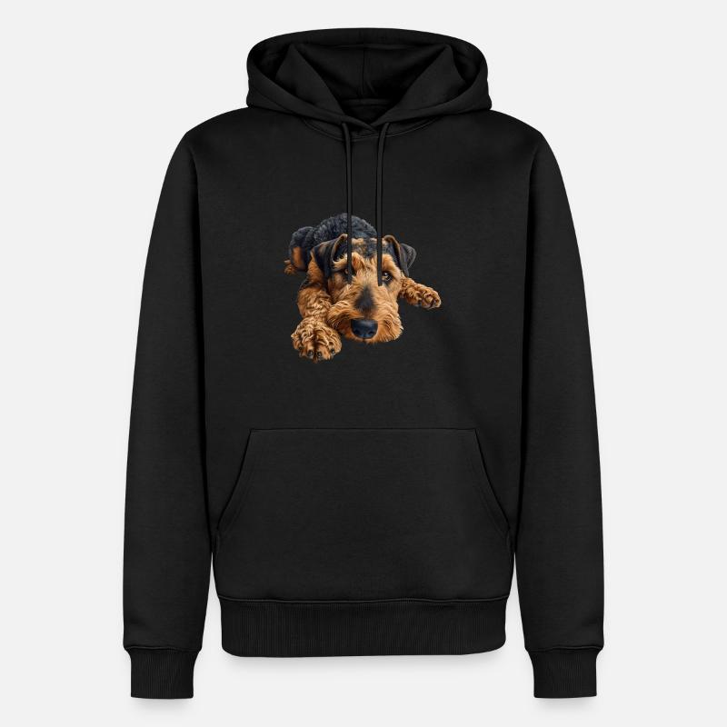 Airedale Terrier - Sweat à capuche Premium bio Homme - noir