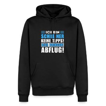 Ich bin Schreiner - Keine Tipps! Bier bringen - Männer Premium Bio Hoodie - Schwarz - Vorne - Nico (187cm)
