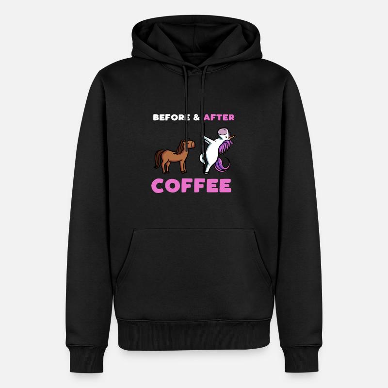 Before Coffee After Coffee - Männer Premium Bio Hoodie - Schwarz