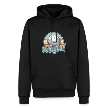 Volley-ball - Sweat à capuche Premium bio Homme - noir - Devant - Nico (187cm)