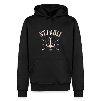 Sankt Pauli St.Pauli Hamburg Paulianer Hamburger - Männer Premium Bio Hoodie - Schwarz - Vorne - Nico (187cm)