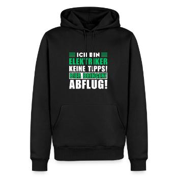 Ich bin Elektriker - Keine Tipps! Bier bringen - Männer Premium Bio Hoodie - Schwarz - Vorne - Nico (187cm)