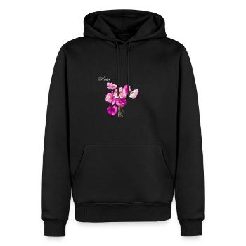 Rosa und Lila Rosen - Männer Premium Bio Hoodie - Schwarz - Vorne - Nico (187cm)