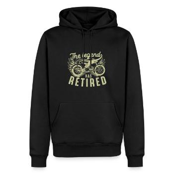 Renter, Die Legende ist in Rente - Männer Premium Bio Hoodie - Schwarz - Vorne - Nico (187cm)