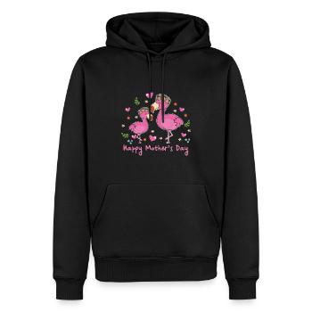Maman animal Flamingo pour la fête des mères - Sweat à capuche Premium bio Homme - noir - Devant - Nico (187cm)