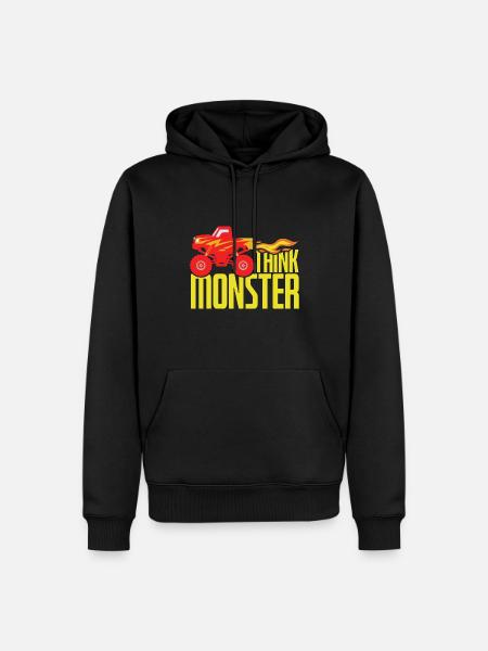 Think Monster - Männer Premium Bio Hoodie - Schwarz
