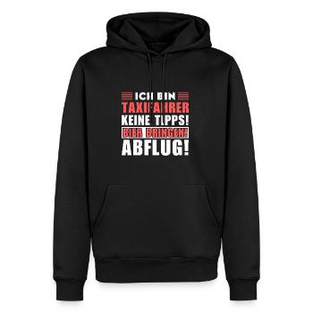 Ich bin Taxifahrer - Keine Tipps! Bier bringen! - Männer Premium Bio Hoodie - Schwarz - Vorne - Nico (187cm)