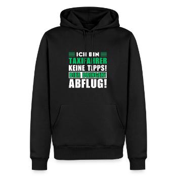 Ich bin Taxifahrer - Keine Tipps! Bier bringen - Männer Premium Bio Hoodie - Schwarz - Vorne - Nico (187cm)