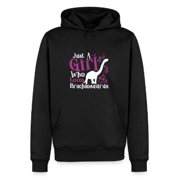 Juste une fille qui aime Brachiosaurus - Sweat à capuche Premium bio Homme - noir - Devant - Nico (187cm)