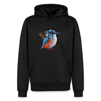 Martin-pêcheur - Sweat à capuche Premium bio Homme - noir - Devant - Nico (187cm)