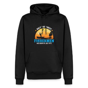 July 1972 - 50th birthday gift. Angler. - Men’s Premium Organic Hoodie - black - Front - Nico (187cm)