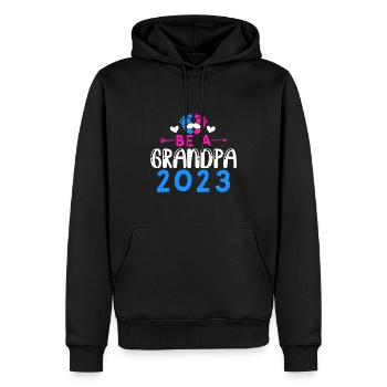 Werdender Opa 2023, 2023 werde ich Opa, 2023 Opa - Männer Premium Bio Hoodie - Schwarz - Vorne - Nico (187cm)