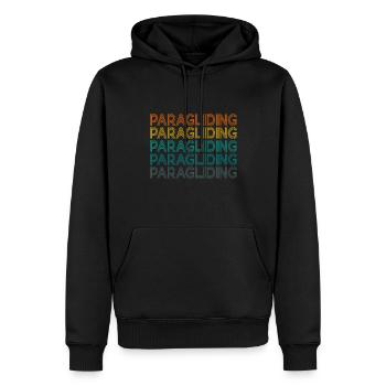 Retro Graphic Paragliding Paraglider Parachute Sky - Männer Premium Bio Hoodie - Schwarz - Vorne - Nico (187cm)