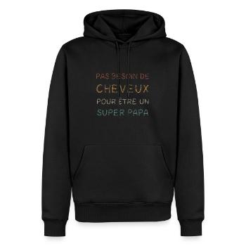 No Need for Daddy Hair - Men’s Premium Organic Hoodie - black - Front - Nico (187cm)