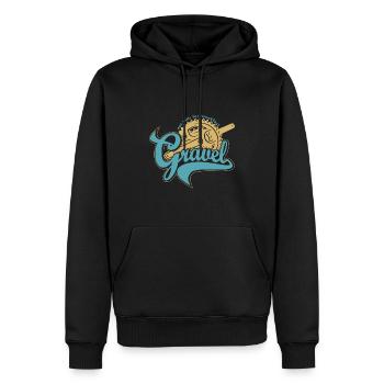 Gravier - manger des collines pour le petit déjeuner - Sweat à capuche Premium bio Homme - noir - Devant - Nico (187cm)