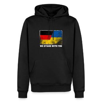 Ukraine - Men’s Premium Organic Hoodie - black - Front - Nico (187cm)