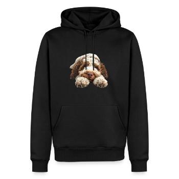 Lagotto Romagnolo - Sweat à capuche Premium bio Homme - noir - Devant - Nico (187cm)