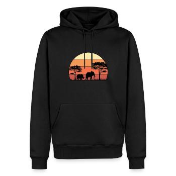 Retro Graphic Animal Keeper Zoo Keeper Animal Love - Männer Premium Bio Hoodie - Schwarz - Vorne - Nico (187cm)