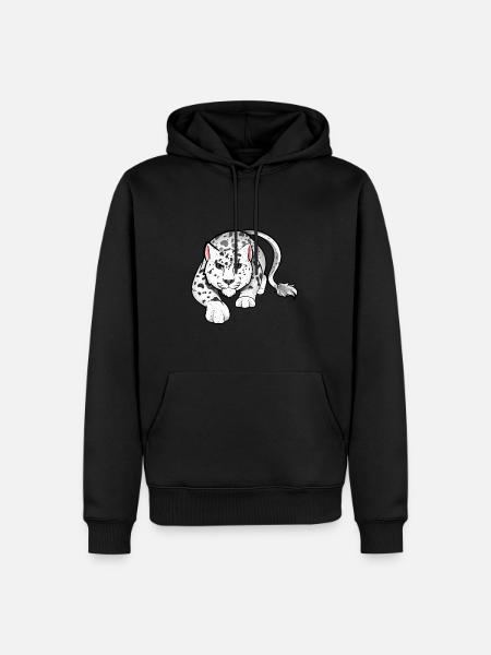 Schneeleopard - Männer Premium Bio Hoodie - Schwarz