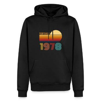 Edition Limitée Vintage Anniversaire Vintage 1978 - Sweat à capuche Premium bio Homme - noir - Devant - Nico (187cm)