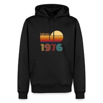 Limited Edition Vintage Birthday Vintage 1976 - Men’s Premium Organic Hoodie - black - Front - Nico (187cm)