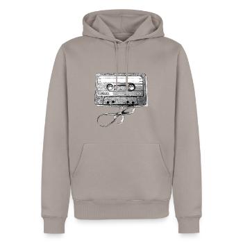 Ruban n salade - Sweat à capuche Premium bio Homme - taupe - Devant - Nico (187cm)